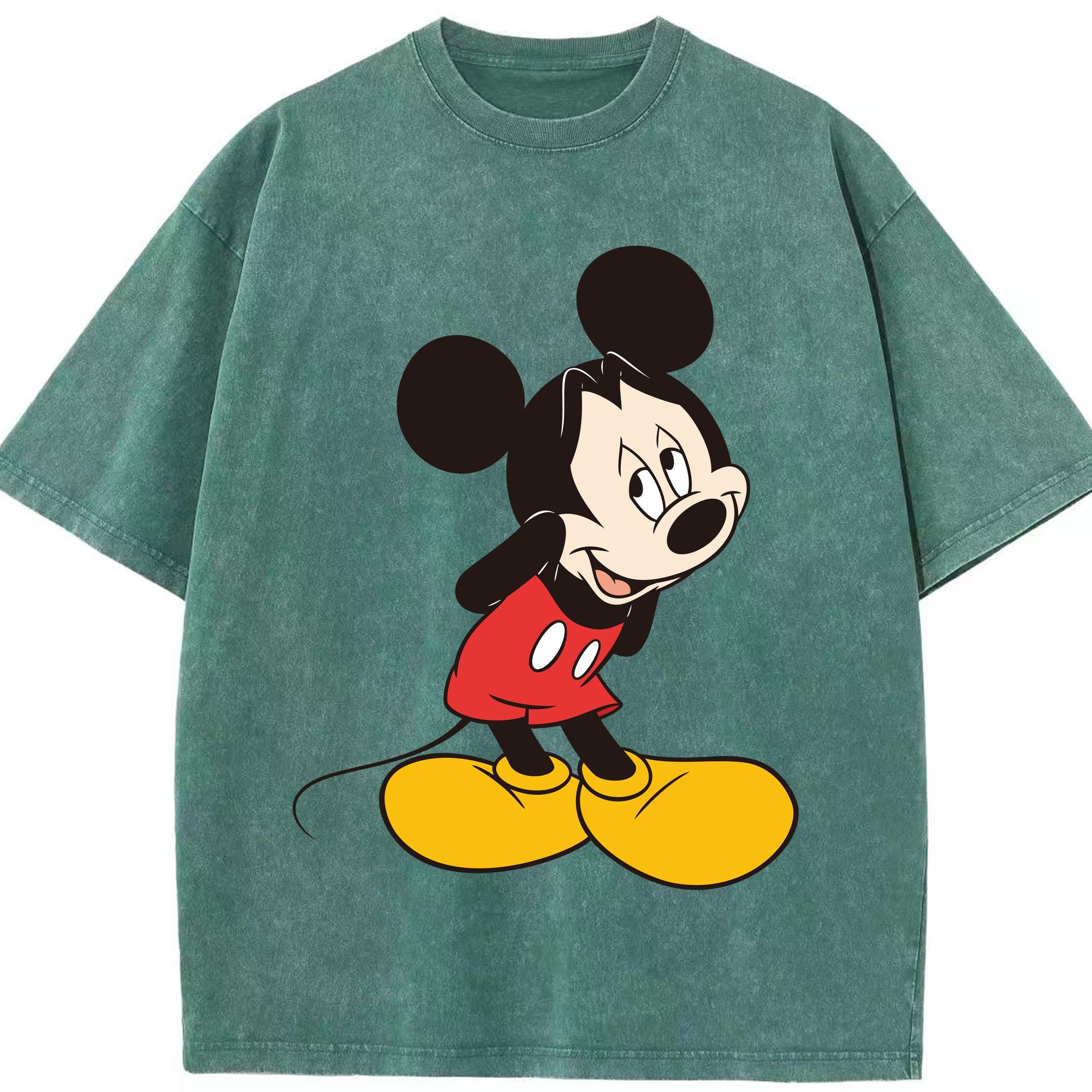 （画像用） ミッキーマウス Mickey Mouse 綿100% ヴィンテージ風 半袖Tシャツ（フロントプリント）